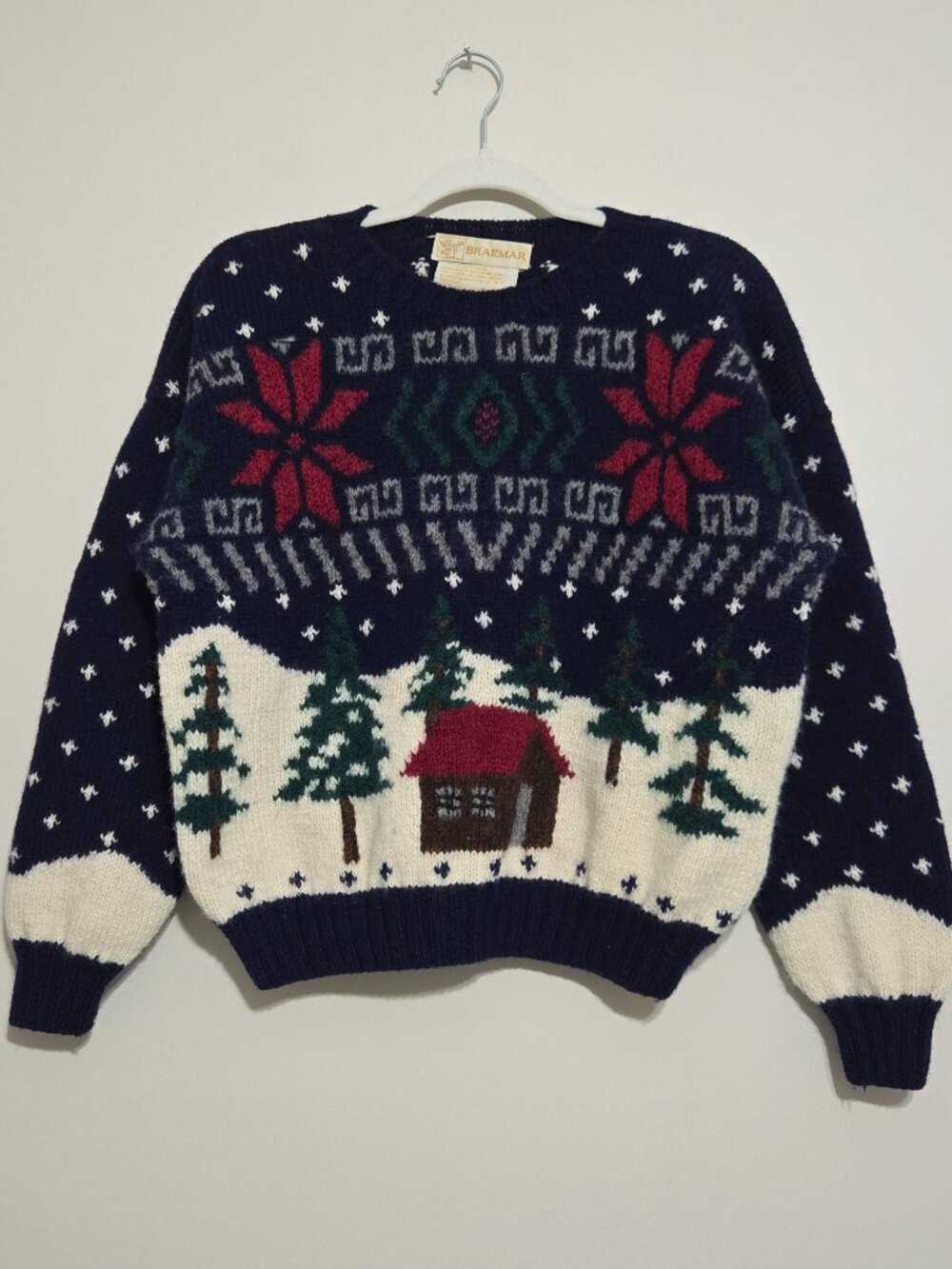 Vintage Braemar 100% wool novelty/Christmas sweater size L